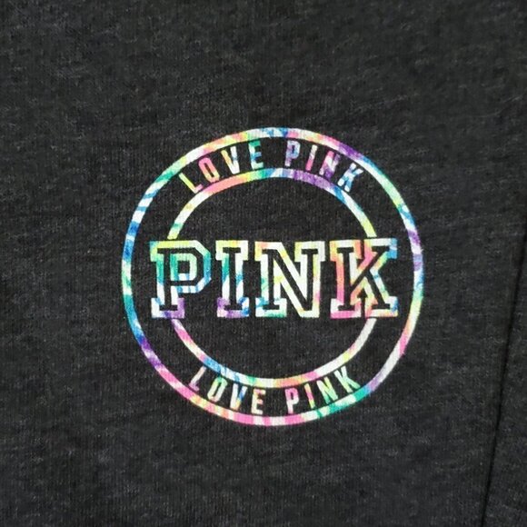 NEW VS PINK Rare LTD Edition Gray Skinny Jogger Lounge Sweatpant Rainbow Logo S - Picture 6 of 11